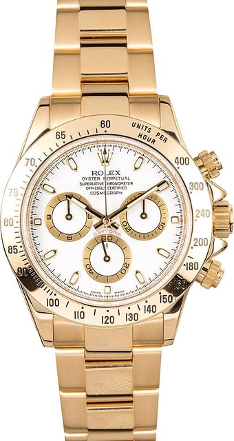 Rolex Daytona 116528 White Dial 18K Yellow Gold
