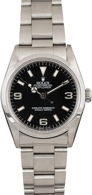 Used Rolex Explorer 14270 Black Arabic Dial