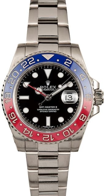 Unworn Rolex GMT Master II Ref 116719 White Gold Pepsi
