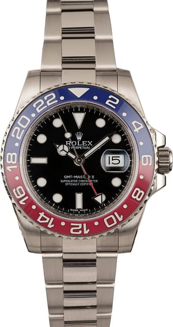 Pre Owned Rolex GMT Master II Ref 116719BLRO White Gold Pepsi