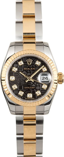 Rolex Ladies Datejust 179173 Black Diamond