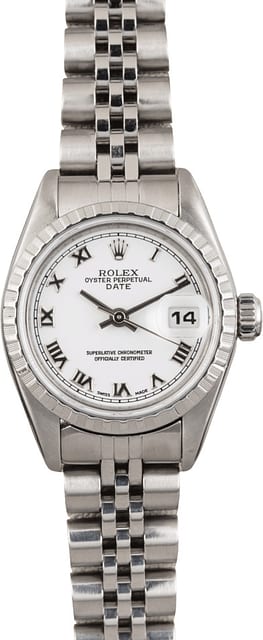 Pre Owned Rolex Lady Date 79240 White Roman
