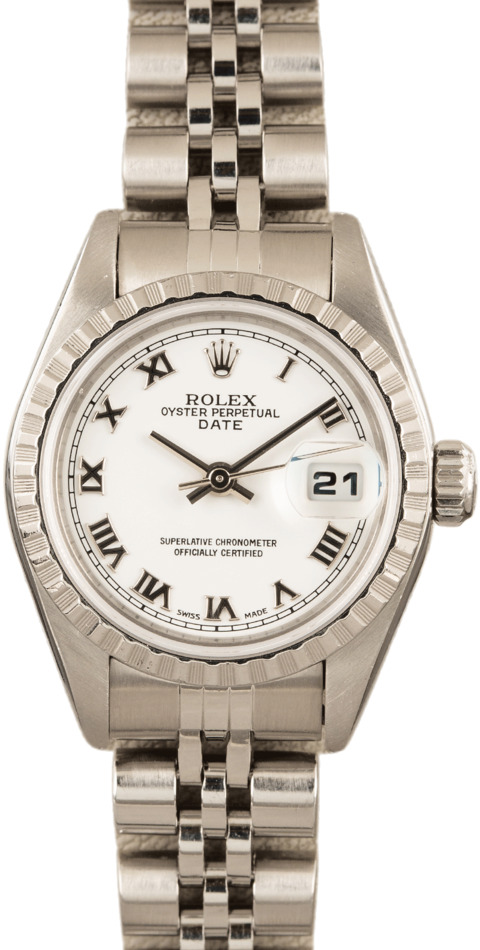 Ladies Rolex Date 79240 White Roman Dial