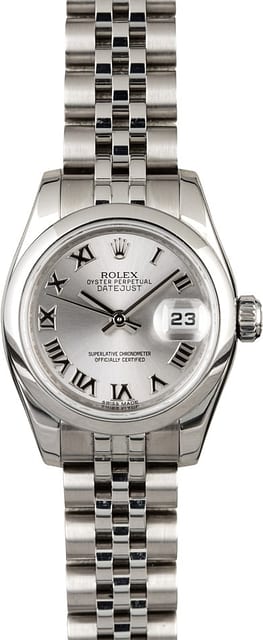 Ladies Rolex Datejust 179160 Rhodium Roman