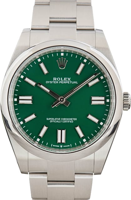 Pre-Owned Rolex Oyster Perpetual 124300 Green Dial