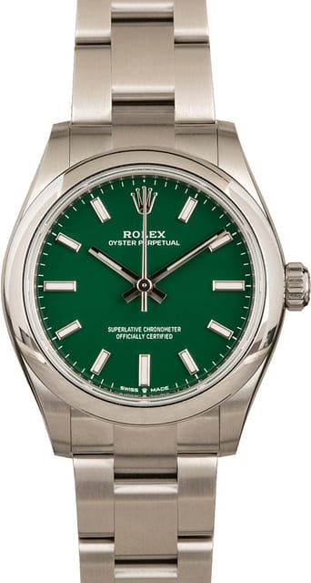 Pre-Owned Rolex Oyster Perpetual 277200 Green Dial