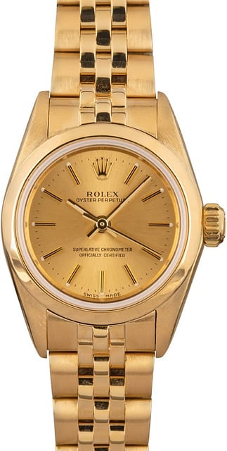 Ladies Rolex Oyster Perpetual 67188 Yellow Gold