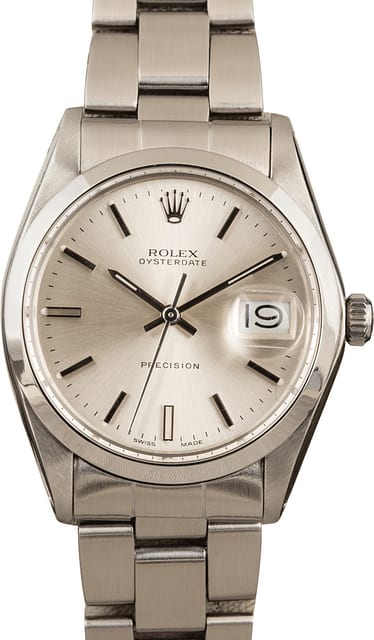 Vintage Rolex OysterDate 6694 Silver Index Dial