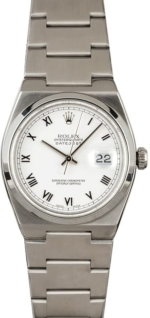 Steel Rolex OysterQuartz 17000 White Roman Dial