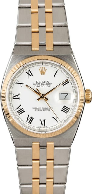 Rolex OysterQuartz Datejust 17013 Two Tone Integral