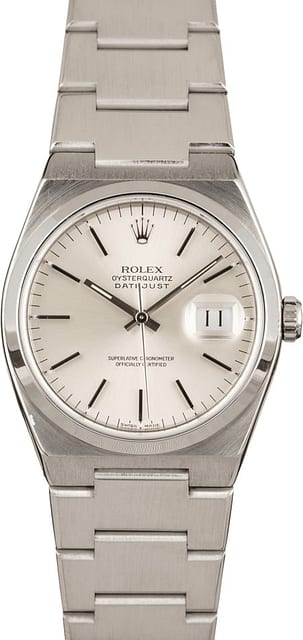 Pre-Owned Rolex Oysterquartz Datejust 17000 Steel Integral Band