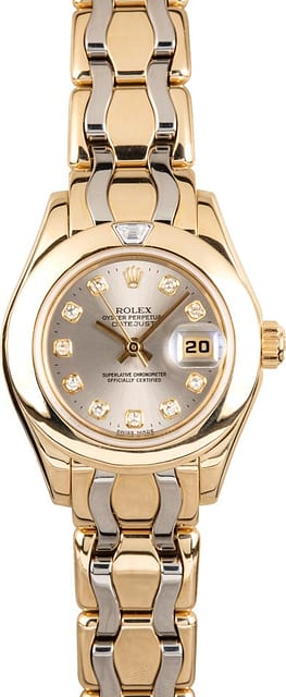 Rolex Pearlmaster 69328 White and Yellow Gold