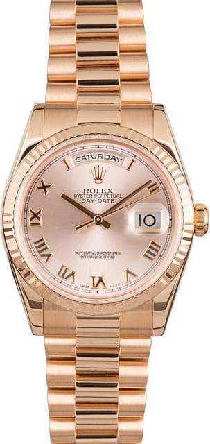 PreOwned Rolex President 118235 Day-Date Everose Gold