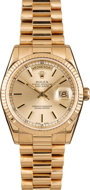 Rolex President 118238 Champagne Roman Model