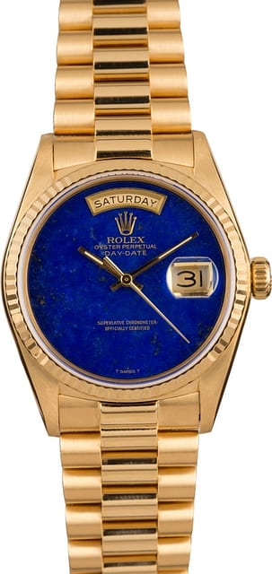 Pre-Owned Rolex President 18038 Lapis Lazuli Dial