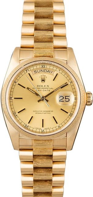 Used Rolex President 18078 Barked Accents
