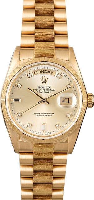 Rolex Day-Date 18078 Diamond Dial Barked President