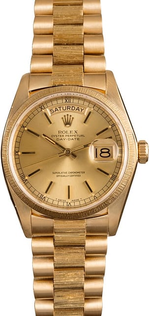 Pre-Owned Rolex President 18078 Bark Finish Watch