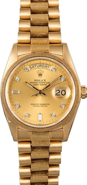 Rolex President Bark Finish 18078 Diamond