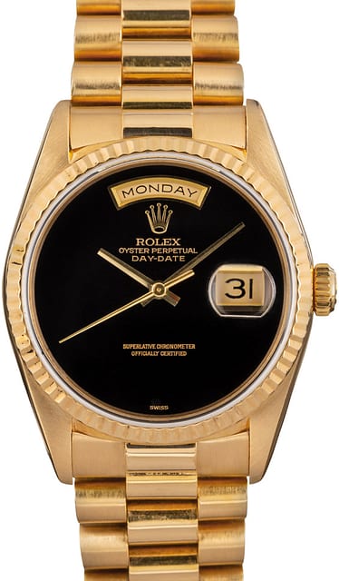 Rolex Day-Date President 18238 Black Onyx Dial