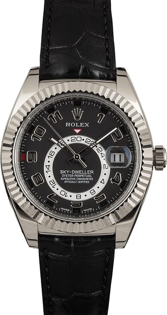 Rolex Sky-Dweller 326139 Black Arabic Dial Leather