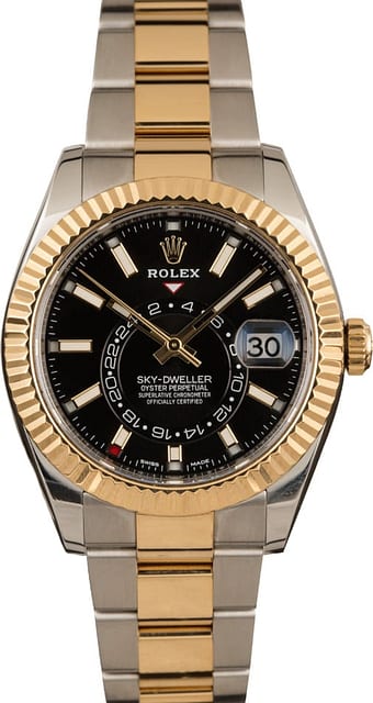 Pre-Owned Rolex Sky-Dweller 326933 Black Luminous Dial T