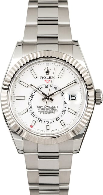 Unworn Rolex Sky-Dweller 326934 White Luminous Dial