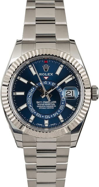 Unworn Rolex Sky-Dweller 326934 Blue Index Dial