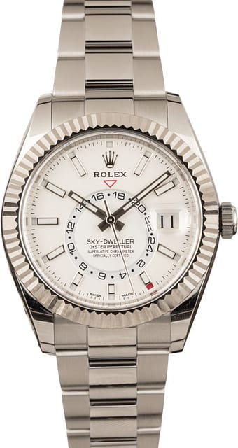 Pre Owned Rolex Sky-Dweller 326934 White Luminous Dial