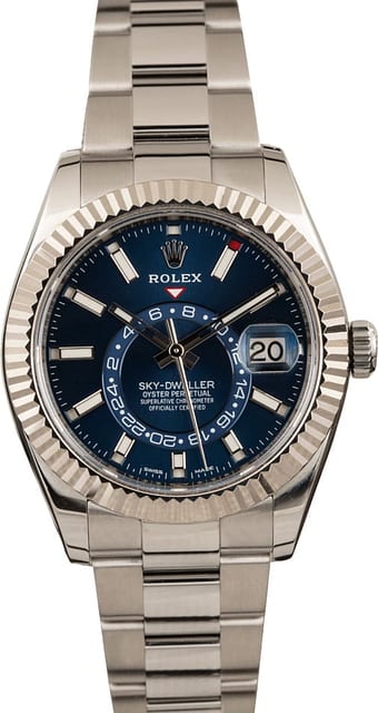 Used Rolex Sky-Dweller 326934 Blue Luminous Index Dial