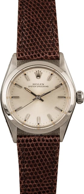 Vintage Rolex SpeedKing Model 6430 Brown Leather Strap