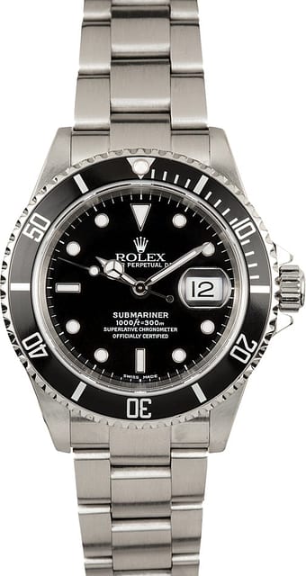 Rolex Stainless Steel Submariner 16610 No Holes