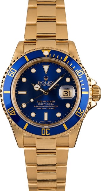 Rolex Yellow Gold Submariner 16618 T