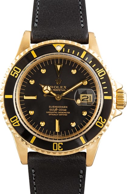 Vintage Rolex Submariner Ref 1680 Yellow Gold