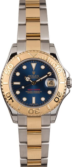 Pre Owned Rolex Two Tone Yacht-Master 168623 Blue Dial
