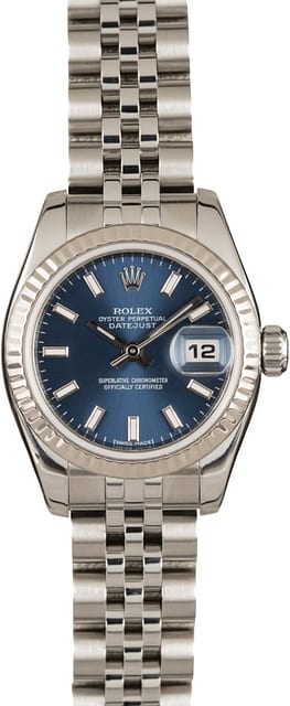 Rolex Ladies Datejust 179174 Blue Dial