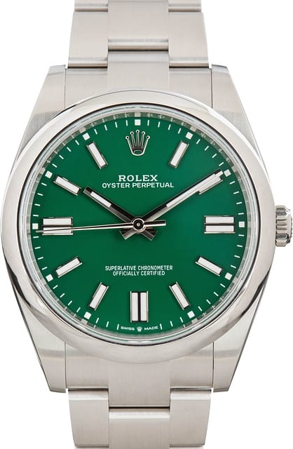 Rolex Oyster Perpetual 41 Stainless Steel 124300 Green Dial