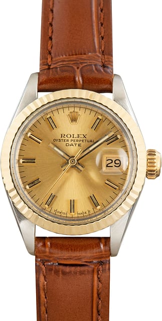 Pre-Owned Lady Rolex Date ref 6917 Champagne Dial