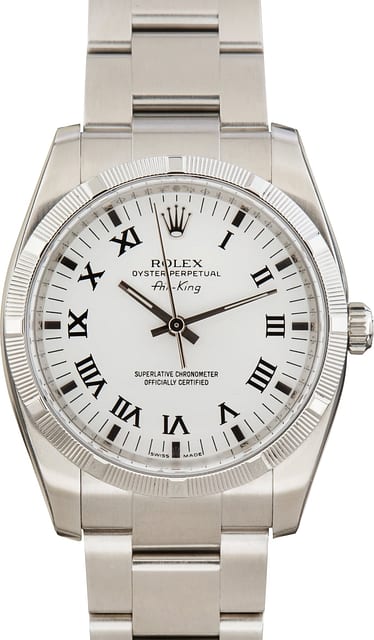 Pre-Owned Rolex Air-King White Dial ref 114210