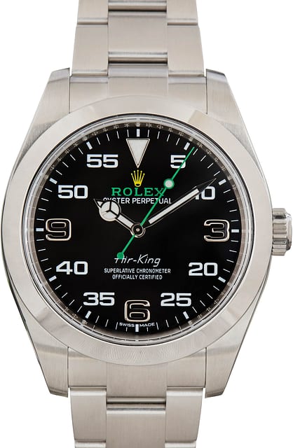 Pre-owned Rolex Air-King Ref 116900 Black Arabic Dial