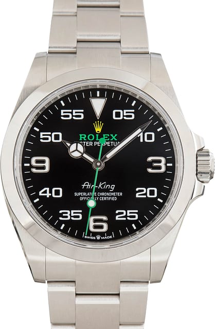 Pre-Owned 40MM Rolex Air-King Ref 126900 Black Dial