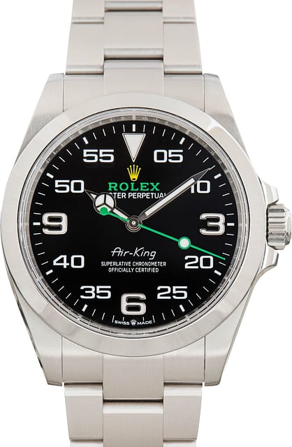 Pre-owned Men's Rolex Air-King 126900 Black Dial