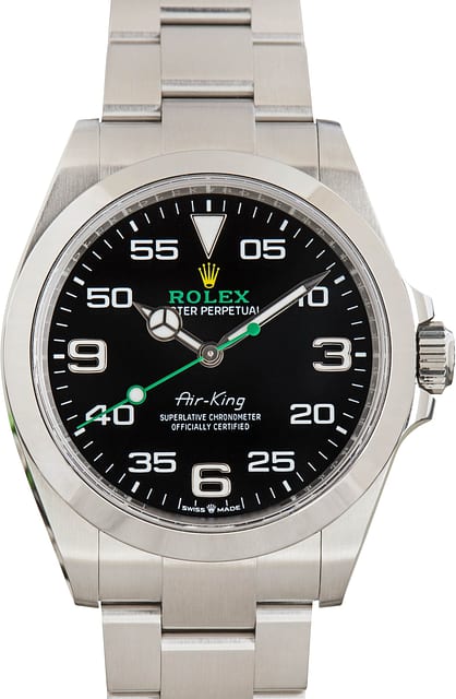 Pre-owned Steel Oyster Rolex Air-King Ref 126900 Black Dial