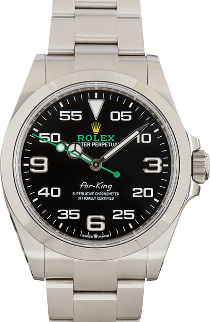 Pre-Owned Rolex Air-King Ref 126900 Black Arabic Dial