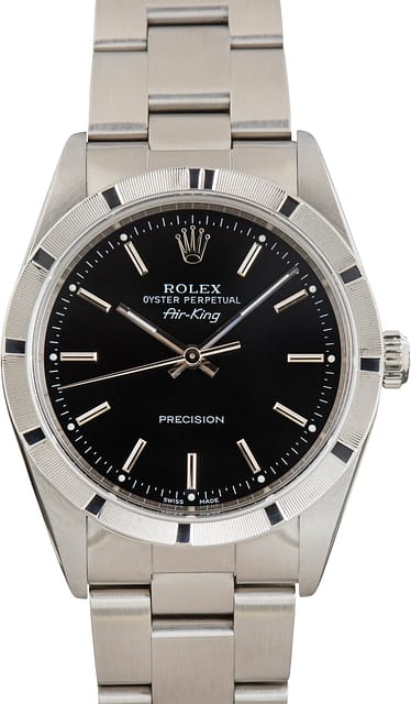Used Rolex Air-King 14010 Stainless Steel Black Dial