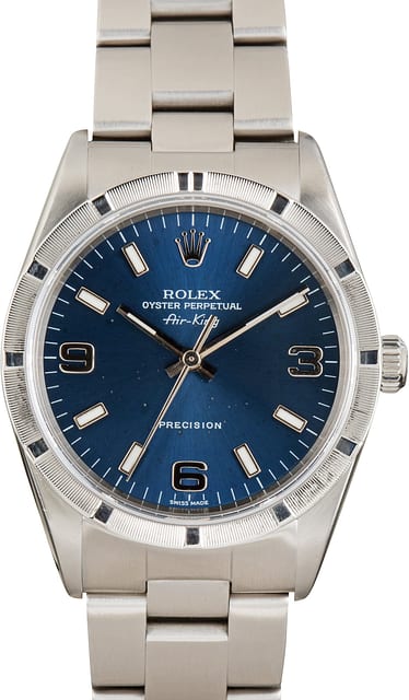 Pre-Owned Rolex Air-King ref 14010 Blue Dial