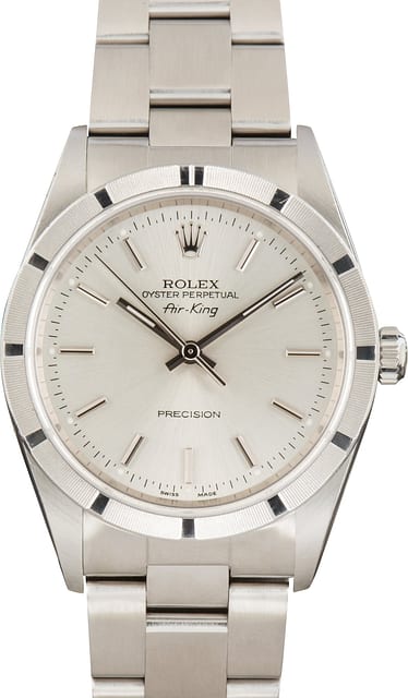 Pre-Owned Rolex Air-King ref 14010 Silver Index Dial