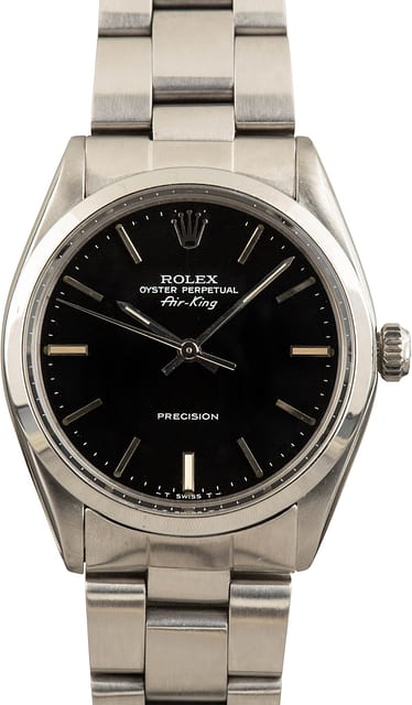Pre-Owned Rolex Air-King 5500 Black Dial