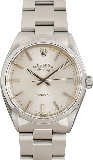Used Rolex Air-King 5500 Silver Dial