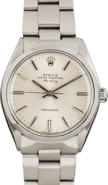 Used Silver Dial Rolex Air-King Ref 5500 Stainless Steel